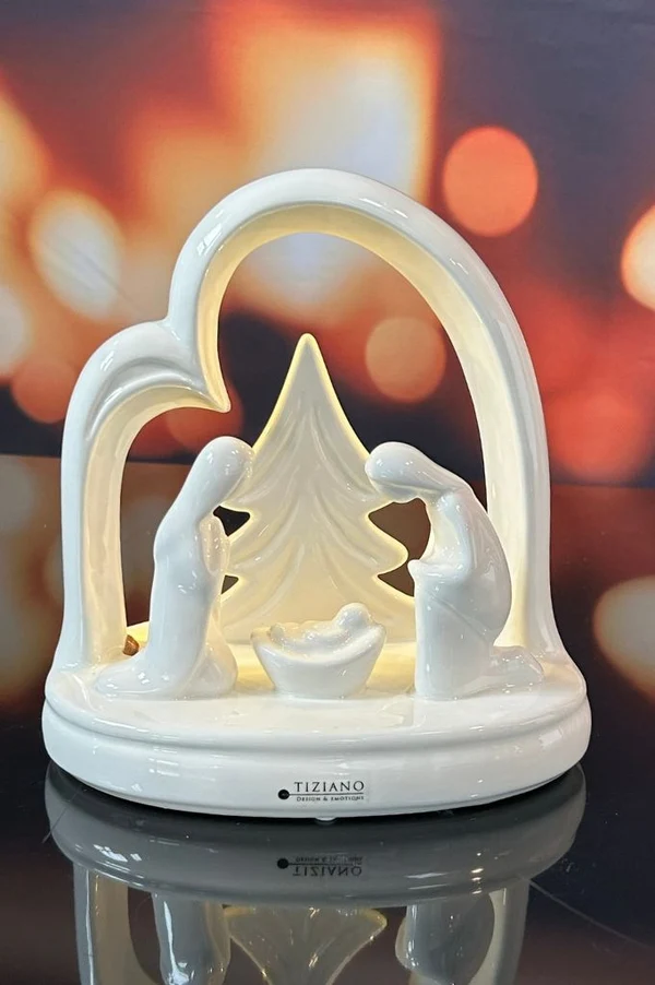 Weihnachtskrippe, Schneefigur, Porzellan, Dekoration, Kristallweihnacht