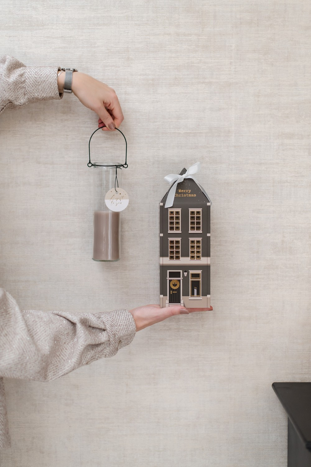christmas decoration, Minihaus, Tischdeko, Kerzenhalter, Weihnachtsornament