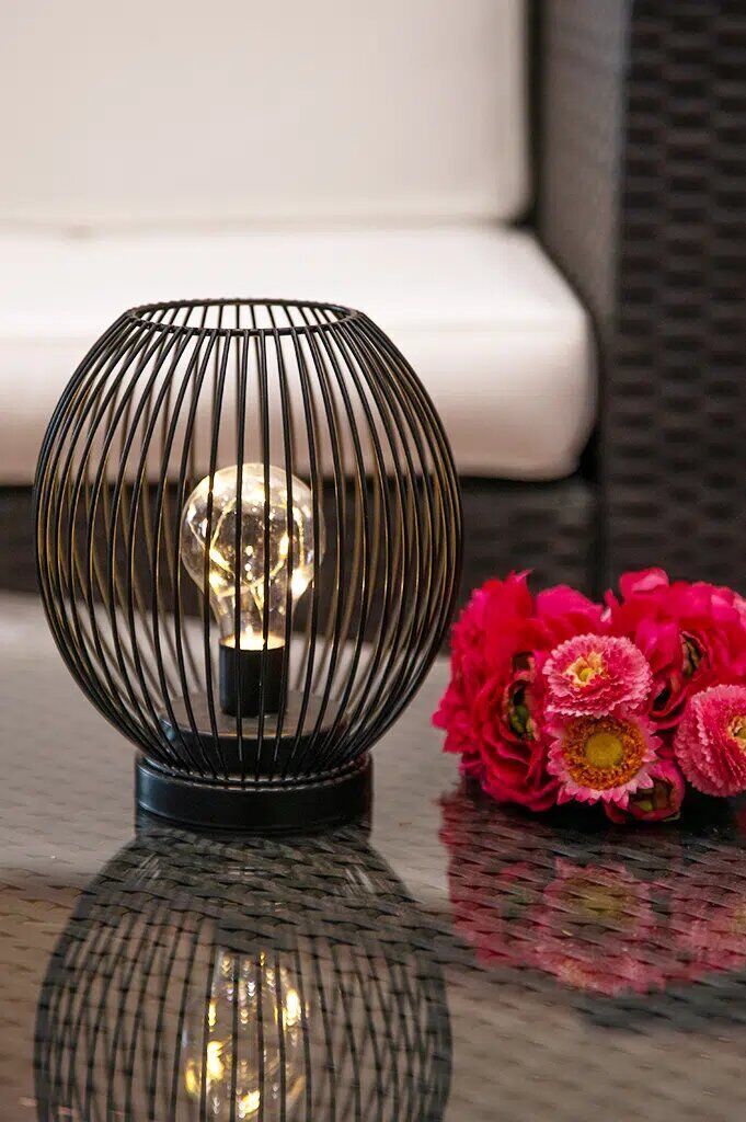 glitter-lampe-led-schwarz Lampe Glitter LED 23cm schwarz