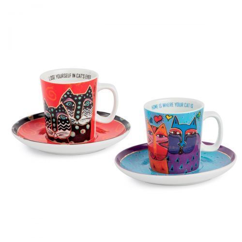 Espressotassen Set Fantastic Felines - Home/Eyes Untertasse, Tasse