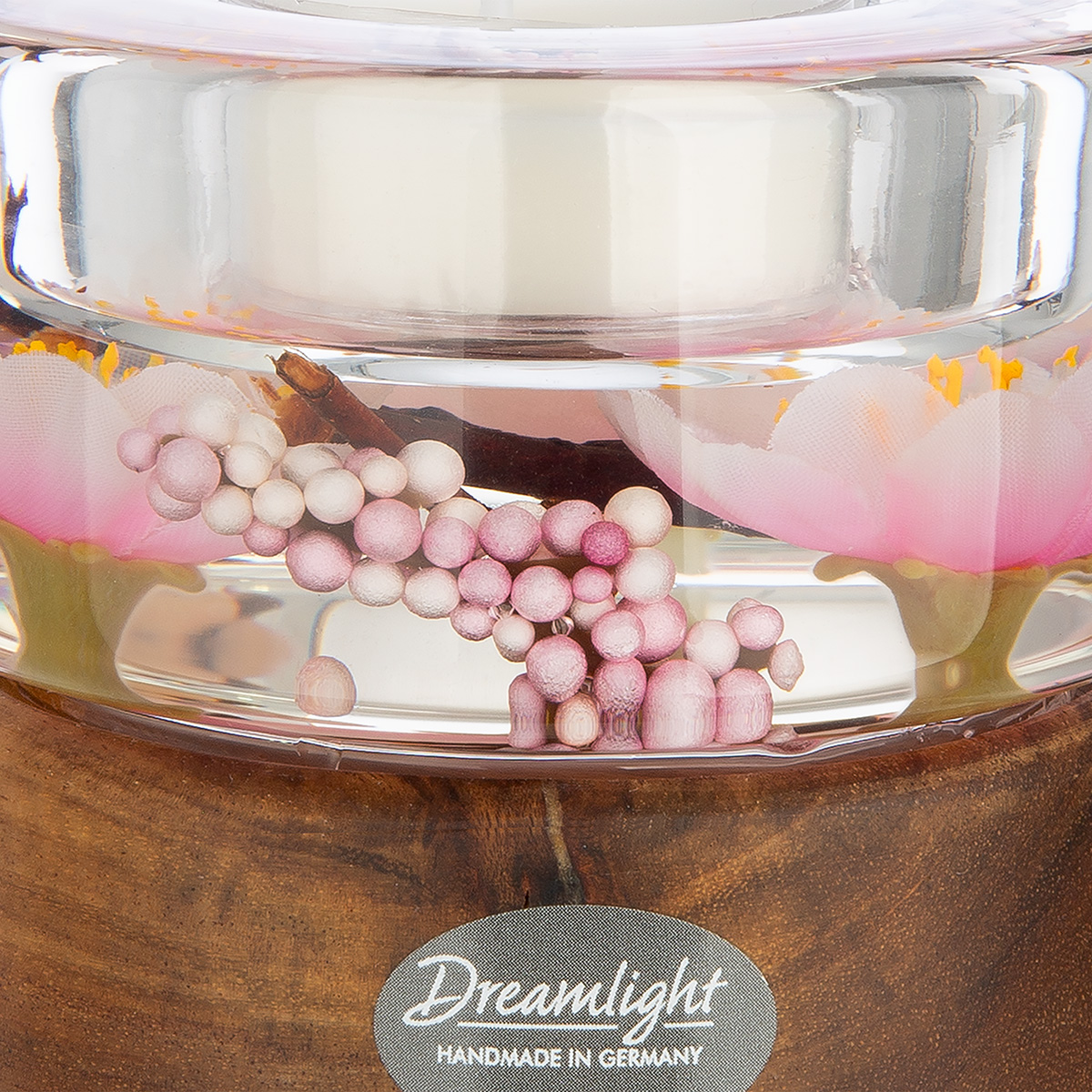 Dreamlight Teelichtleuchter Colum Smart - Hanamy auf Holzbasis