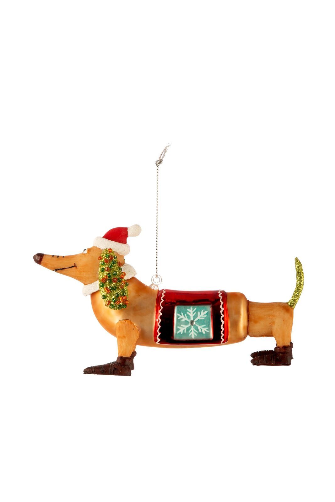 Baumschmuck Hund Dackel Glas Blume, Blumen-Arrangement, Pflanze, Rauchrohr, Figur