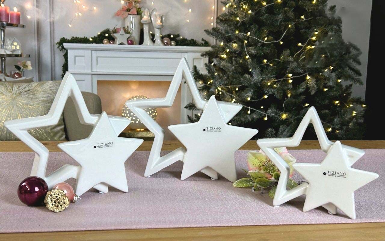 Doppelstern Ebbio 17cm cremeweiß Weihnachten, Weihnachtsdekorationen, Festival, Weihnachtsbaum