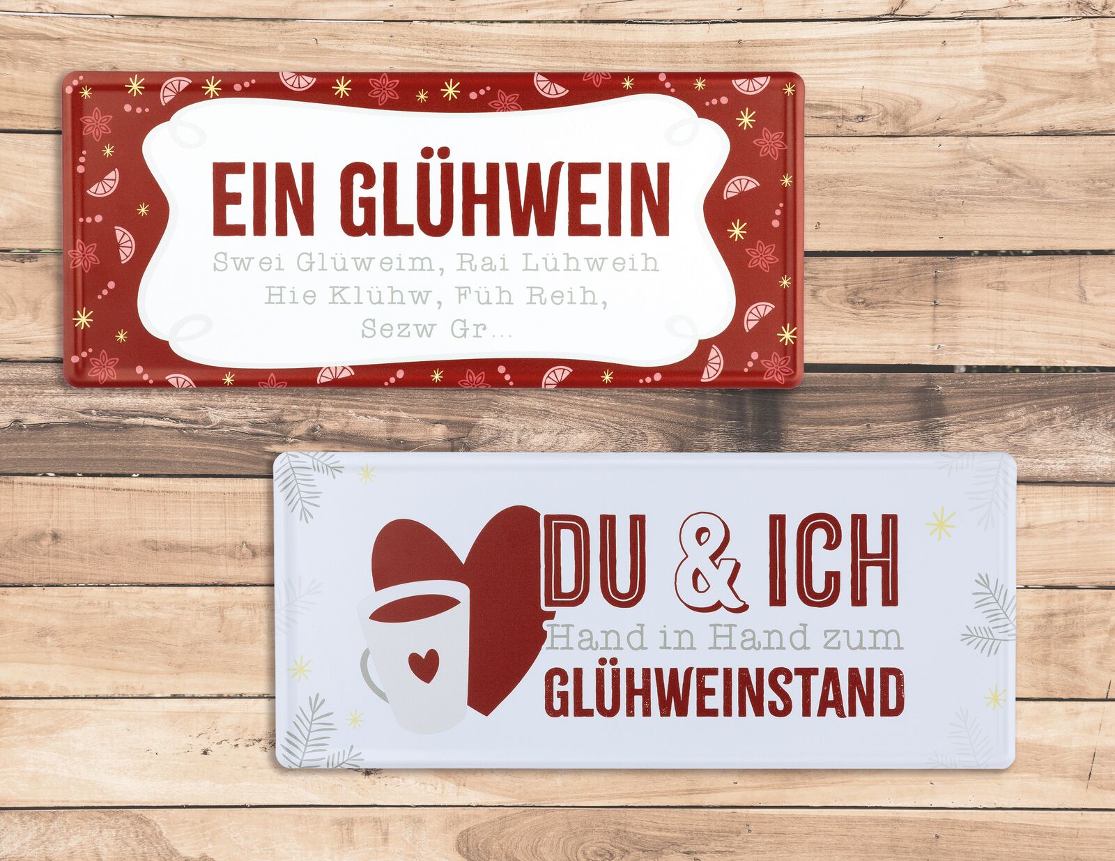 Schild Glühwein weiß Papier, Visitenkarte, Text