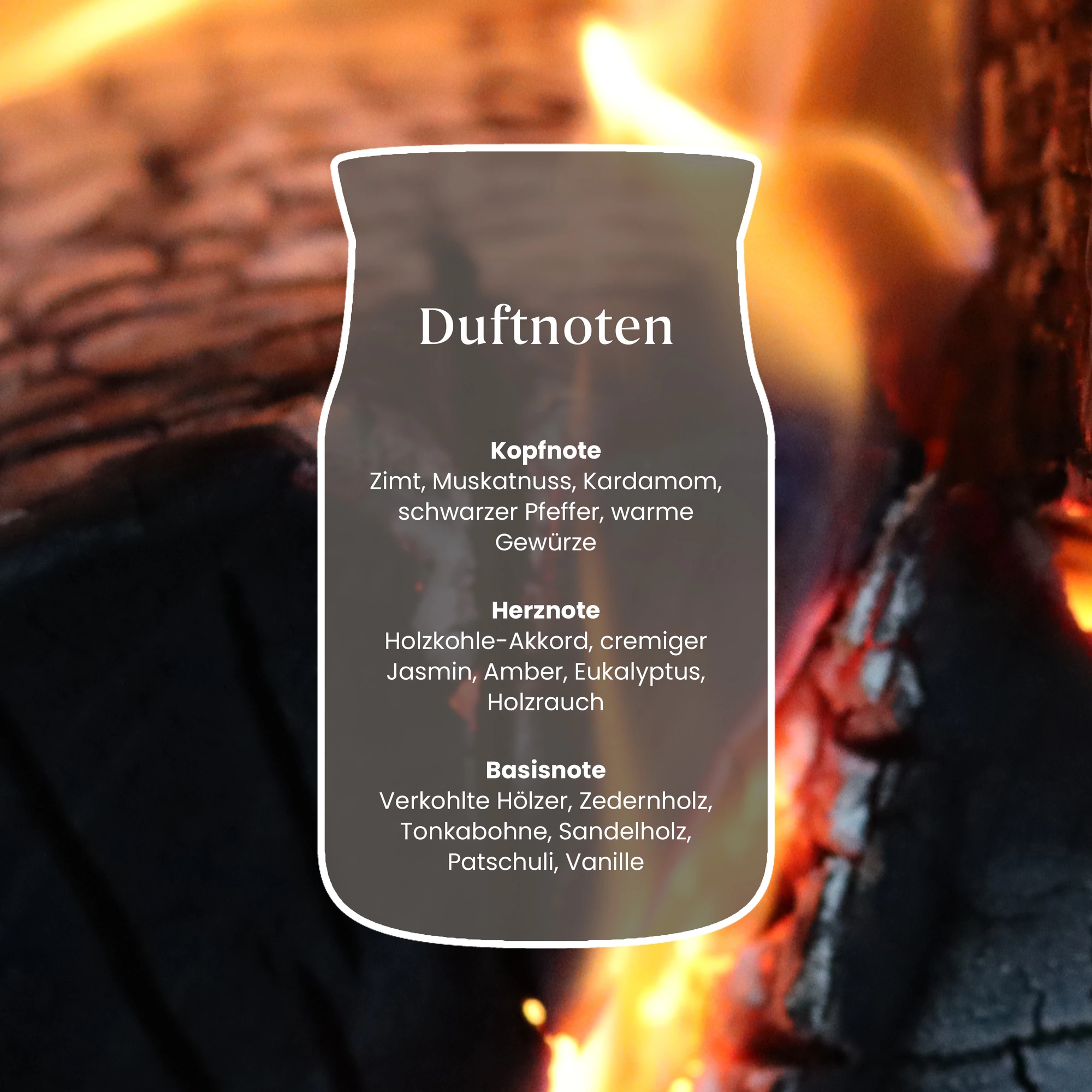 Crackling Embers Signature Jar 567g 2-Docht duftnoten, kopfnote, herznote, basisnote, holzkohle-akkord