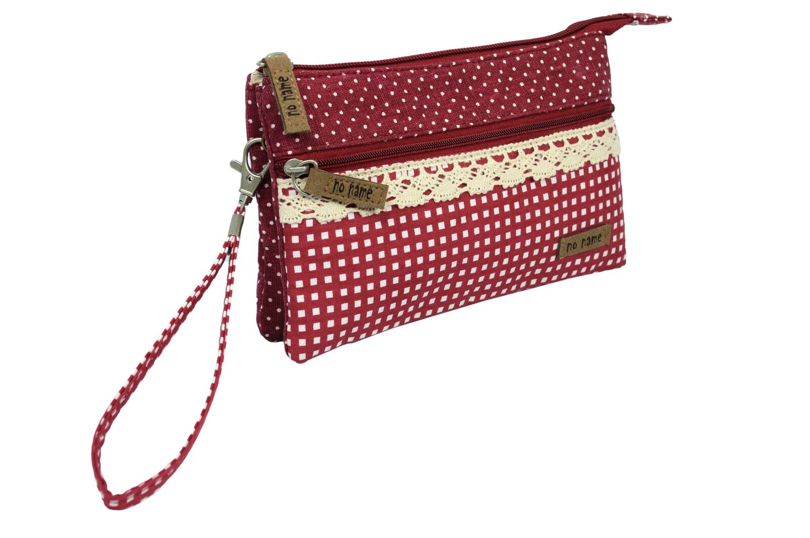 60610023-120 Patchwork Täschchen Karo berry 120