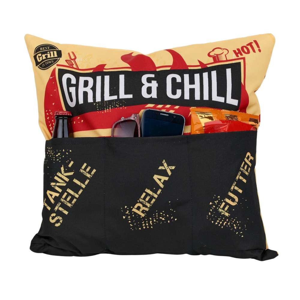 Outdoor Kissen mit Taschen - Grill & Chill Outdoor Kissen mit Taschen - Grill & Chill