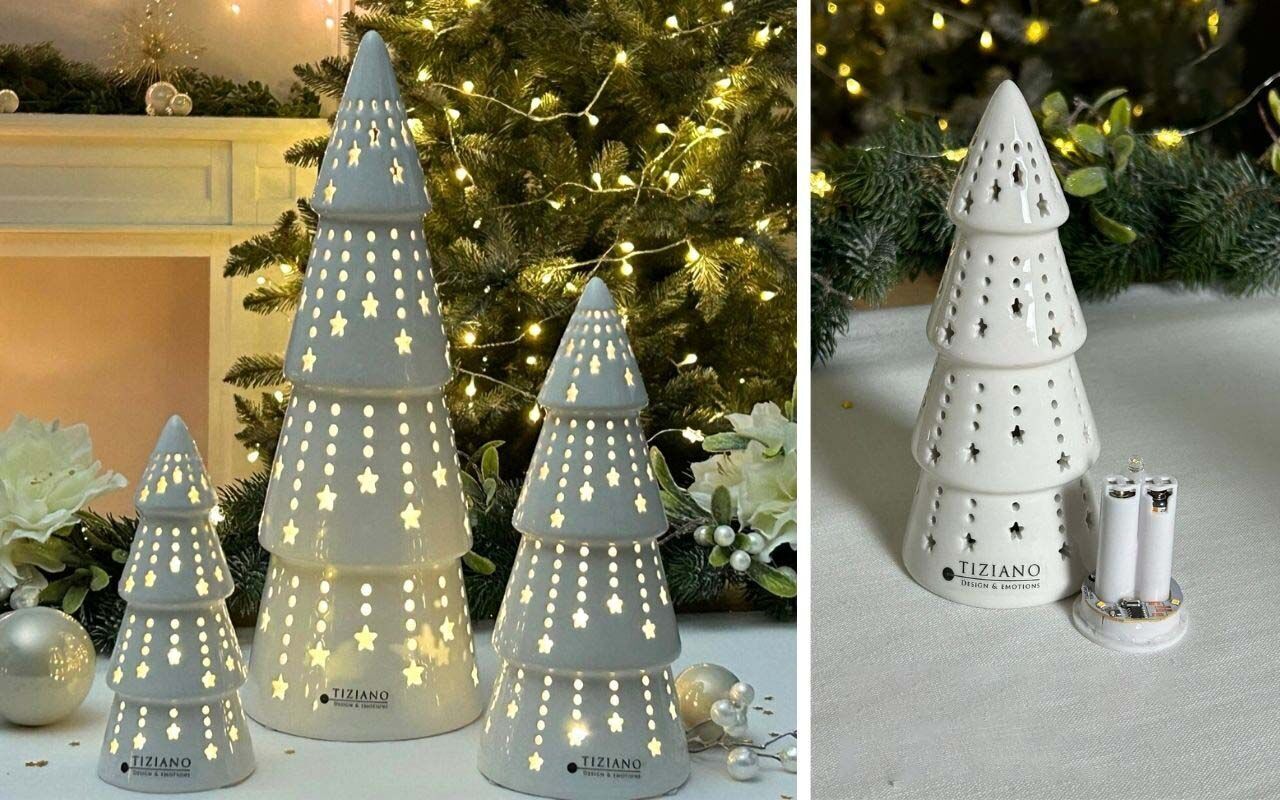 Dekobaum Calante 17,5cm LED cremeweiß Weihnachten, Weihnachtsdekorationen, Festival, Weihnachtsbaum