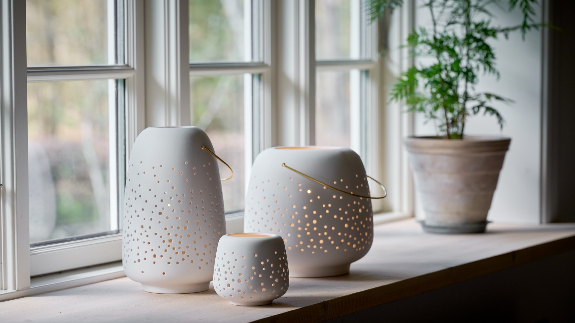 Uyuni Ceramic Lantern 20x20 weiß