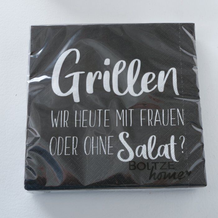 Serviette Grillen schwarz 20 Stück