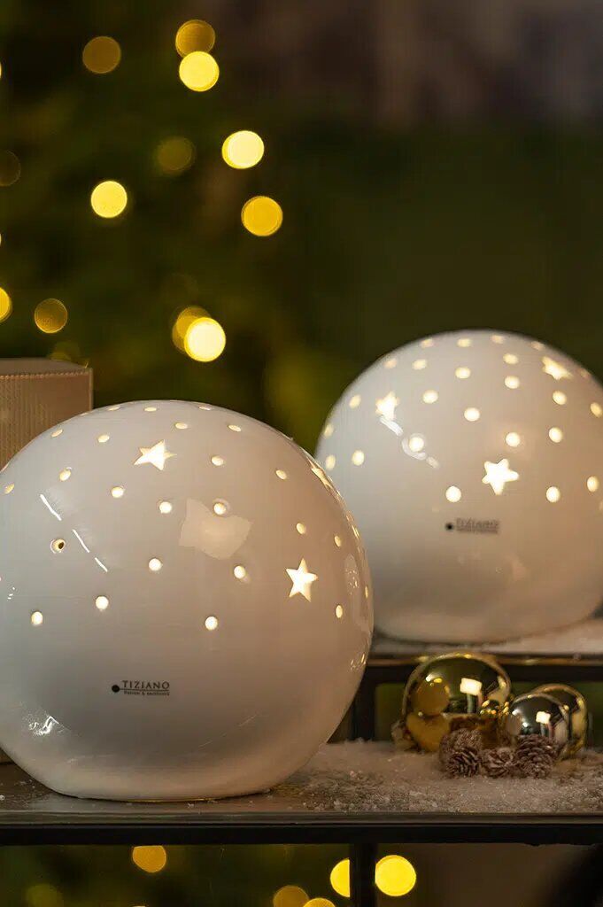 Lichtkugel Padova Stern 18cm LED cremeweiß