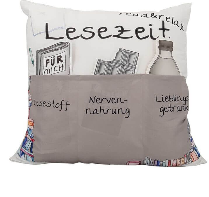 8844 Sofahelden Lesekissen mit 3 Einstecktaschen
