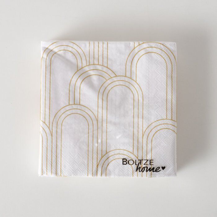 Serviette Bogan 20 Stück weiß/gold Variante 1