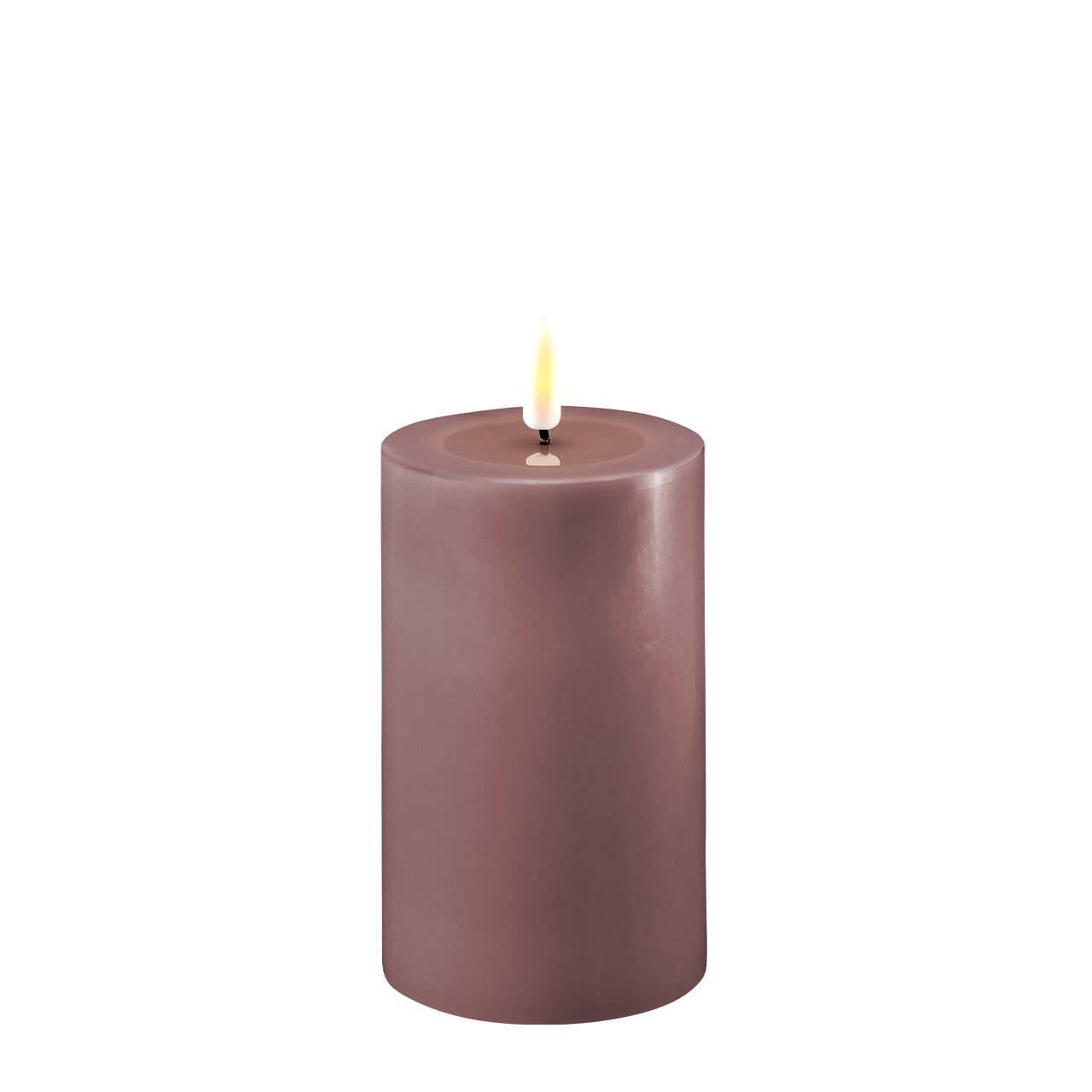 2021-RF-0153 Stumpenkerze LED helles lila 7,5 x 12,5cm