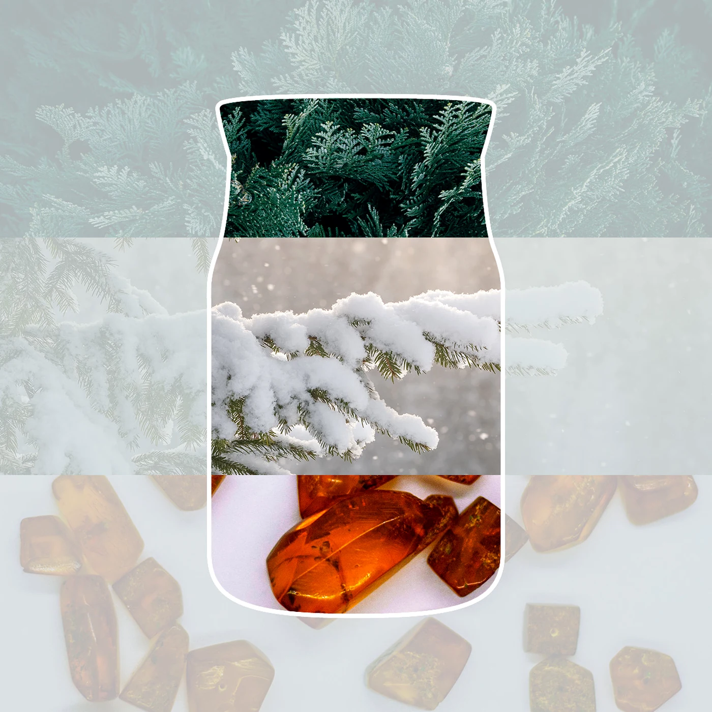 Snow Kissed Pine Signature Jar 567g 2-Docht Nadelbaum, Tanne, Weihnachtsdeko, Eisblau, Ambra-Kristalle