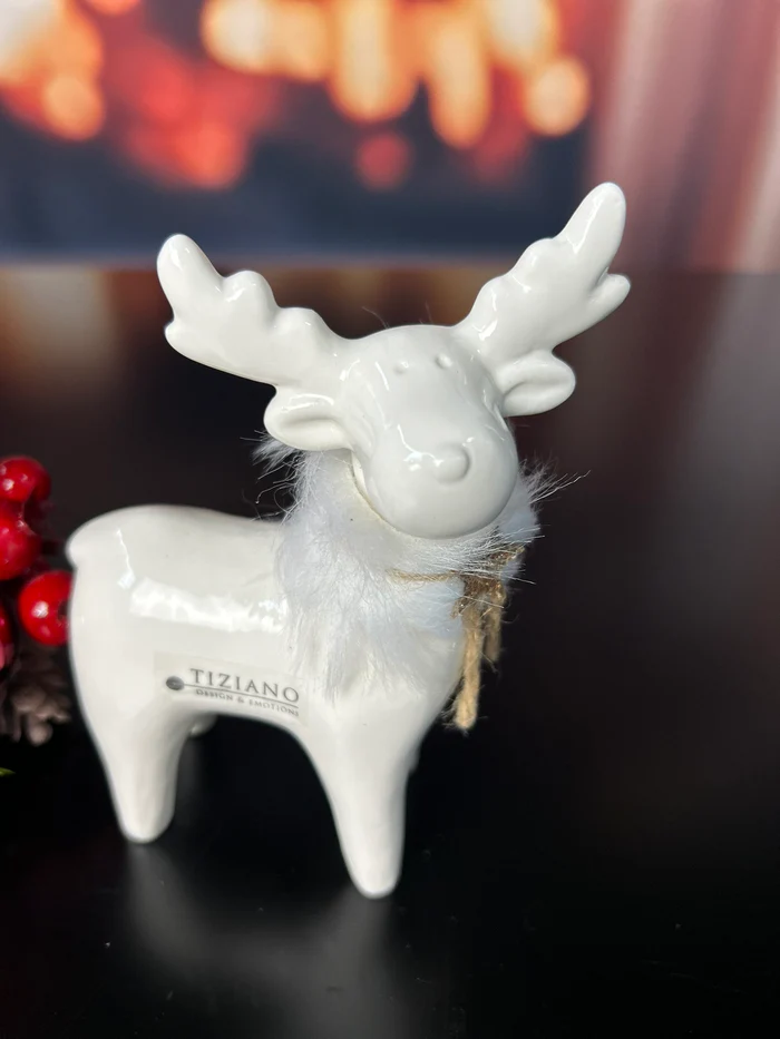 Deko Rentier Lars stehend 15cm cremeweiß Deko Rentier Lars stehend 15cm cremeweiß