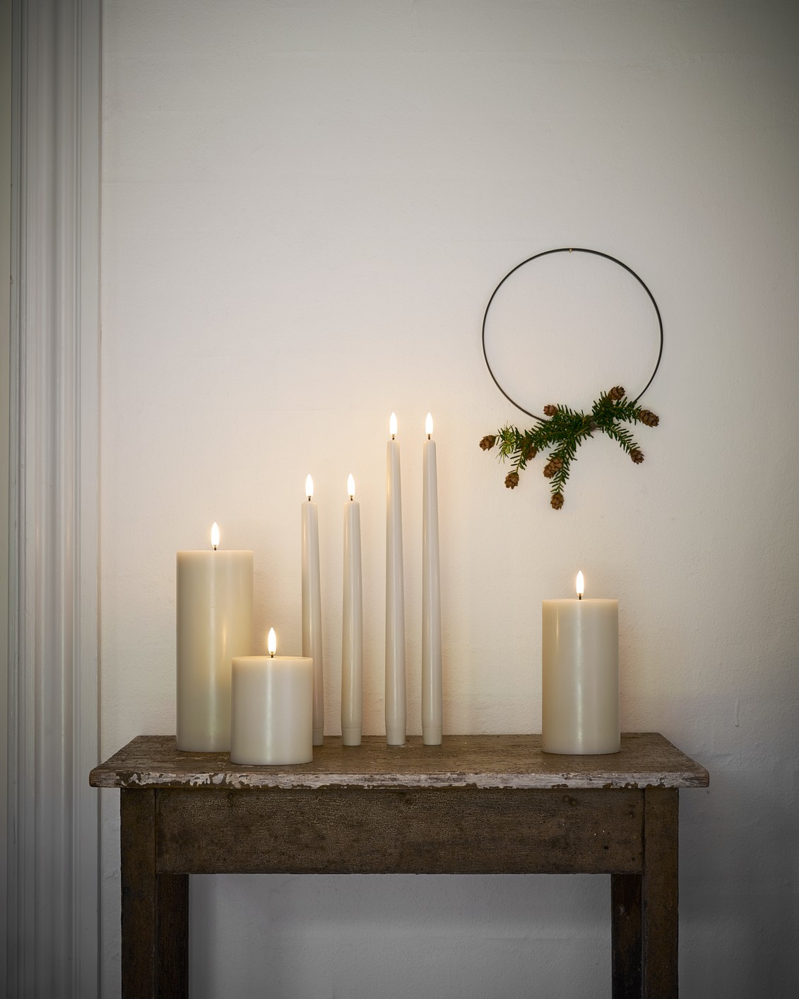 Uyuni LED Tafelkerze 25cm oyster grey 2 Stück Uyuni LED Tafelkerze 25cm oyster grey 2 Stück