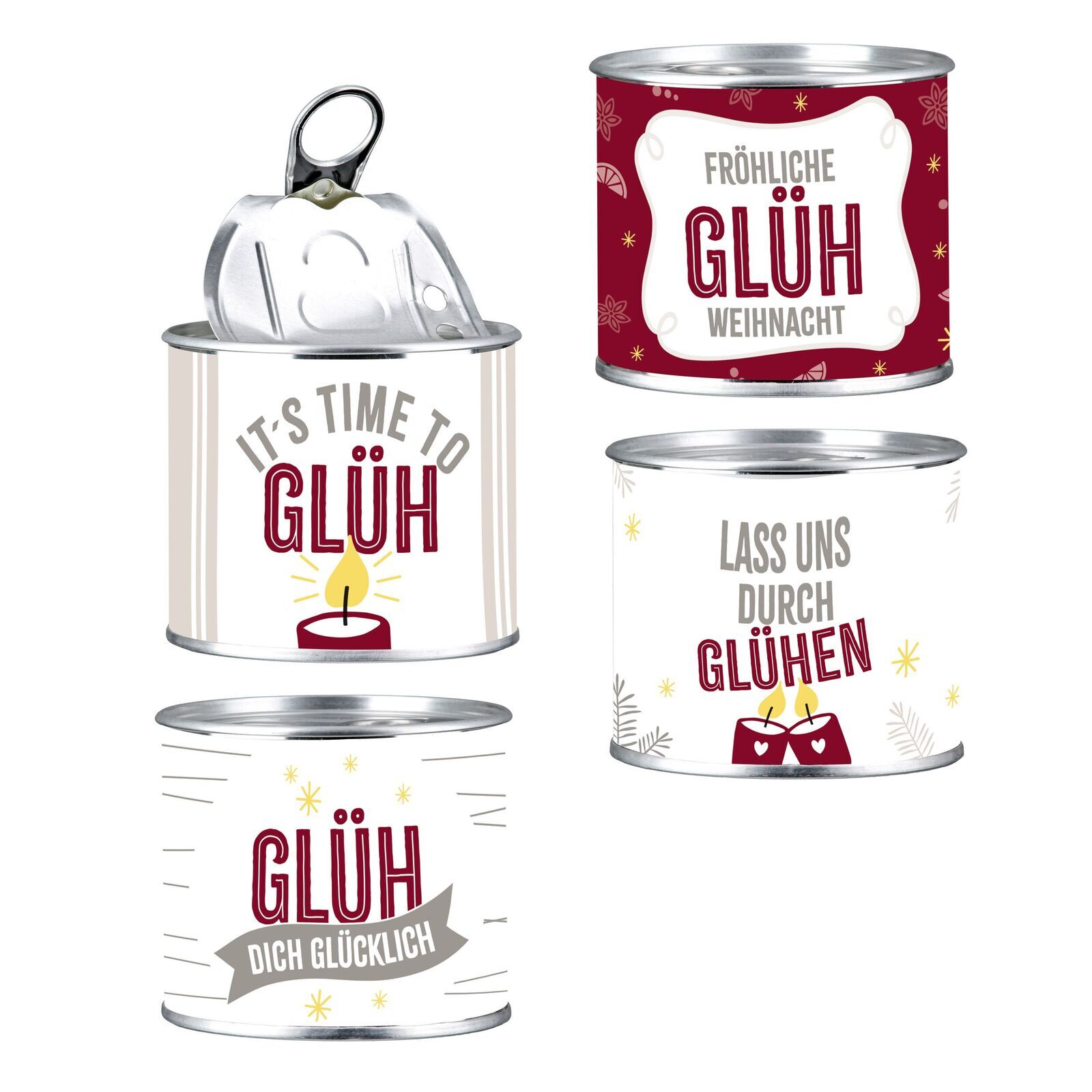 Kerzendose "Glühwein" - Its Time to Glüh Zinn, Aluminium, Kann, Konserven, Lebensmittel