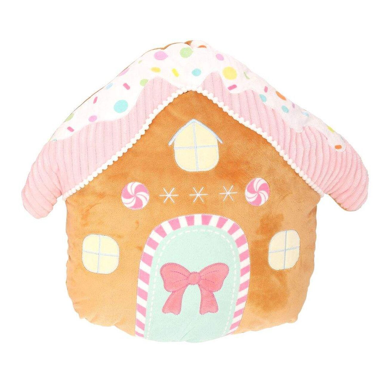 Gingerbread House Kissen braun 40cm Essen, Süßigkeiten, Windel, Plätzchen