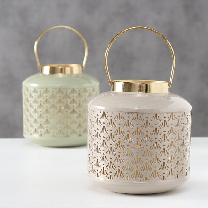 Windlicht Bonelli 19cm beige
