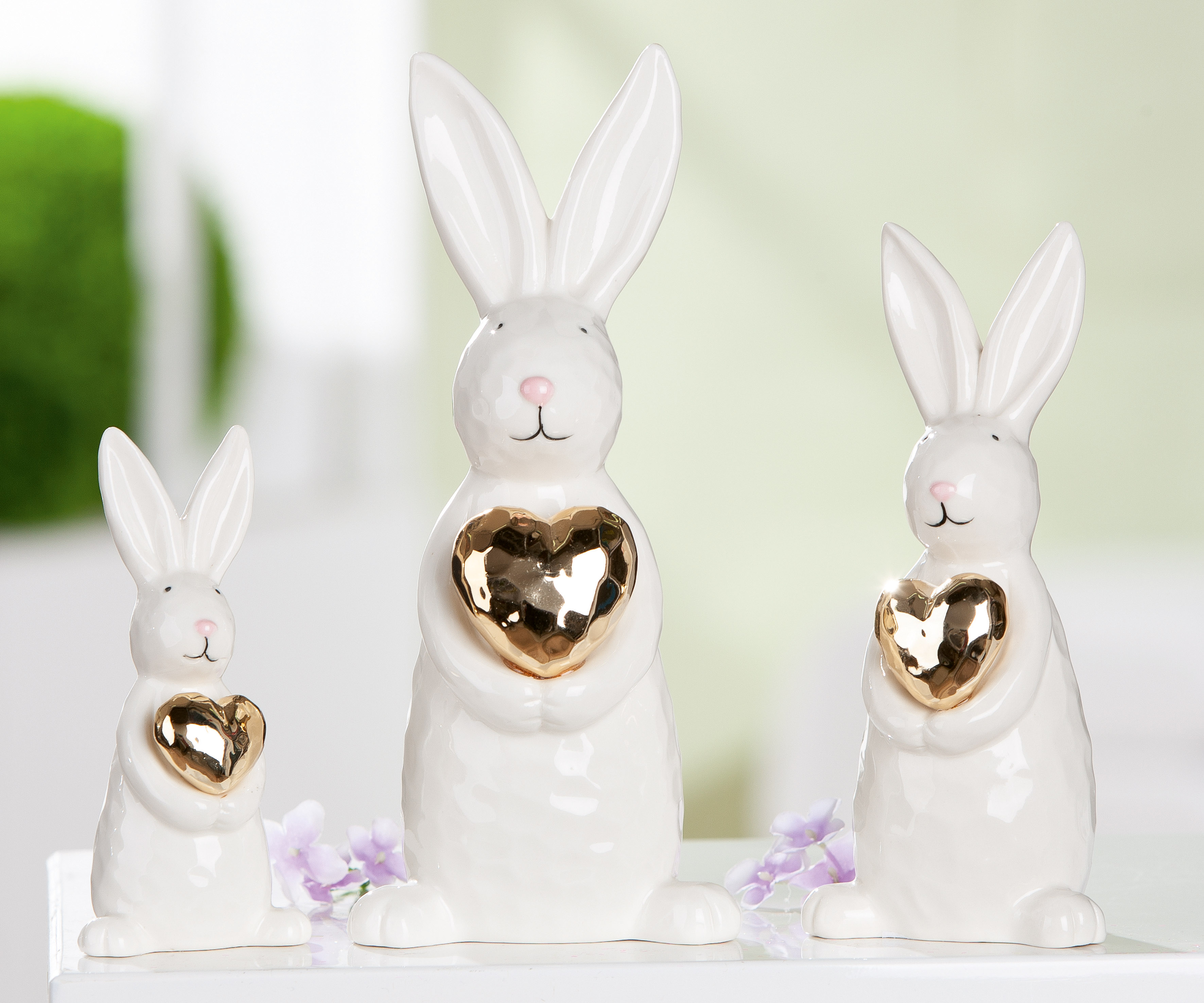 Dekofigur Hase Hoppy Keramik weiß 21,5cm Dekofigur Hase Hoppy Keramik weiß 21,5cm