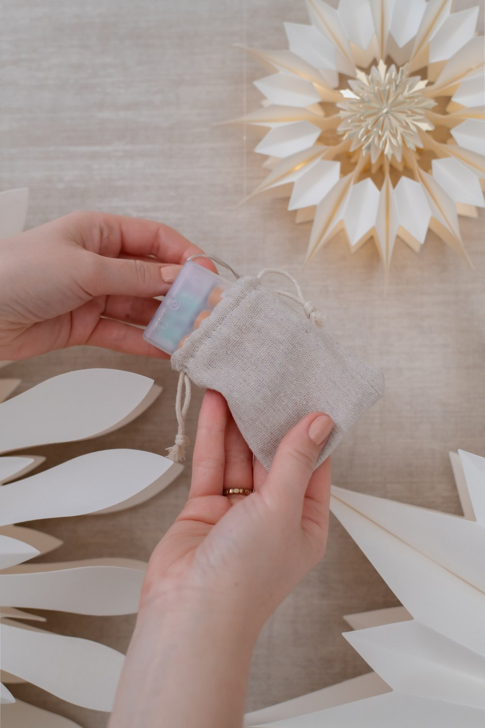 handheld, highlighter, pouch, linen, perlenfarbig