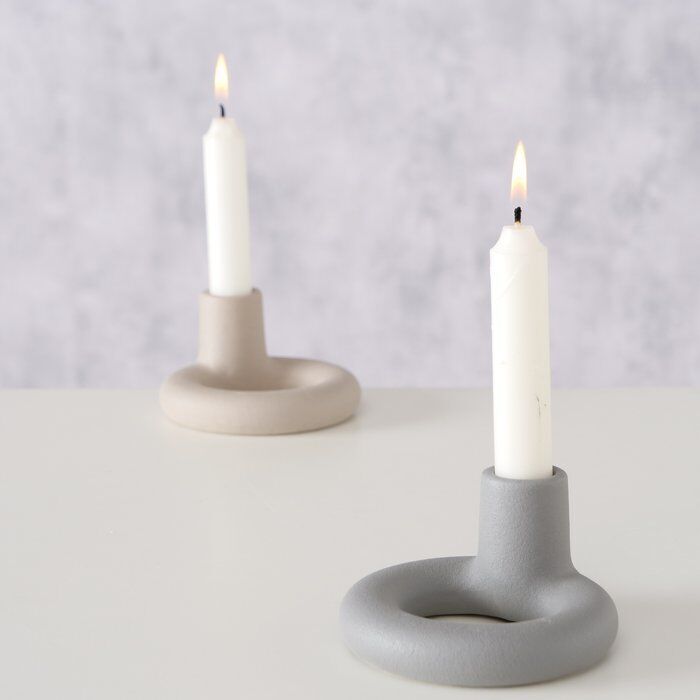 Kerzenleuchter Narima hellgrau