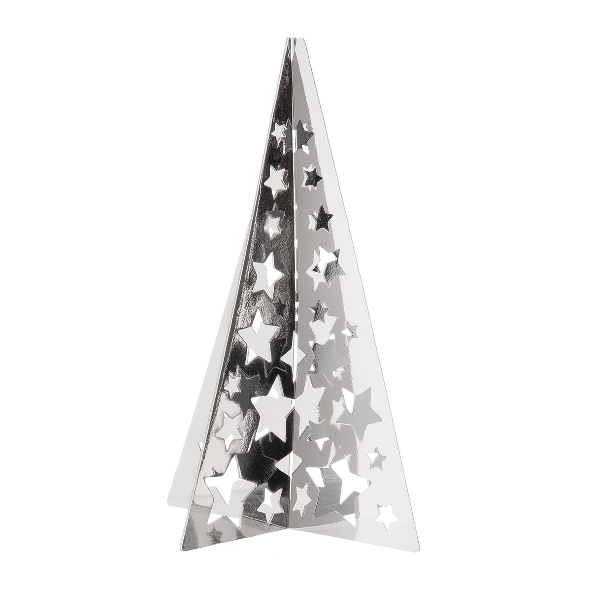 Deko Aufsteller Standrelief "Metallzauber" Baum Sternmotiv 9cm Dekor, Weihnachtsdeko, Sterntiere, Silber, Figur