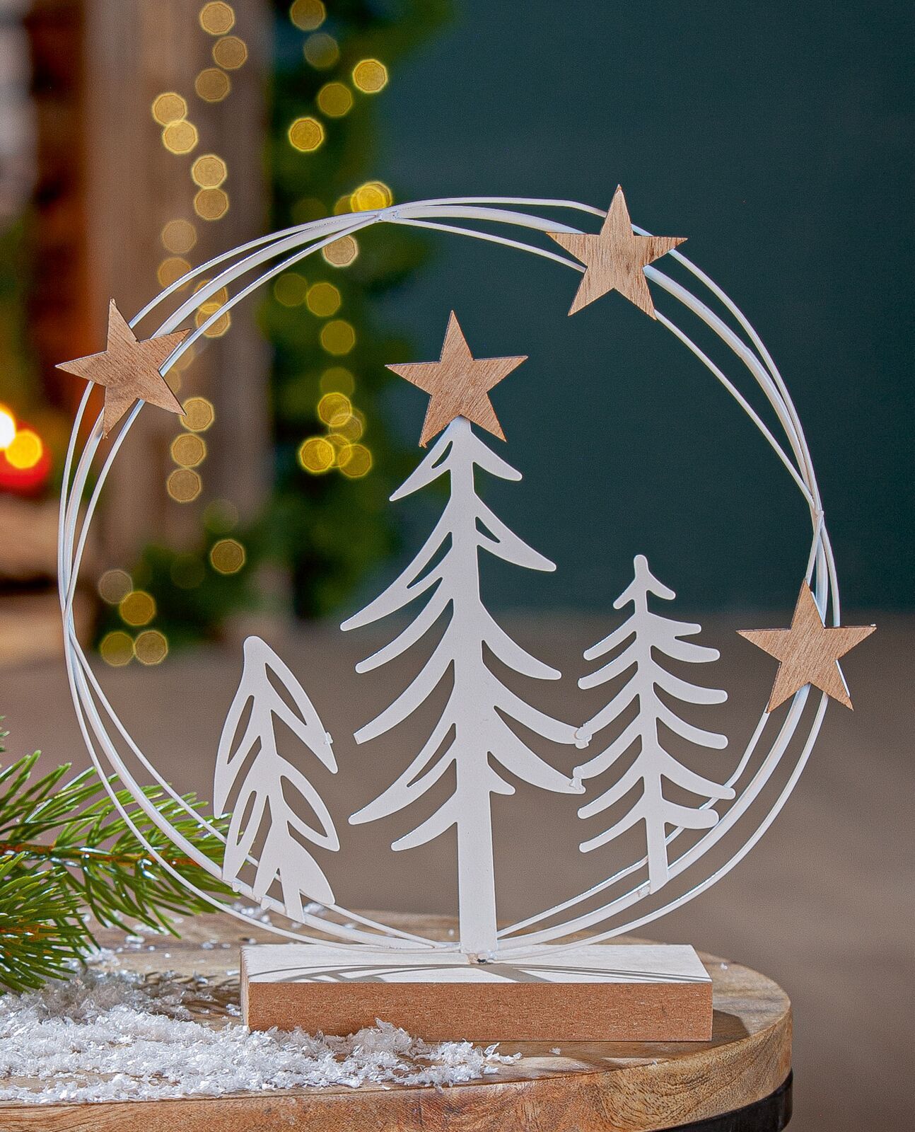 Deko Aufsteller Standrelief White Forest 22cm Weihnachten, Weihnachtsdekorationen, Festival