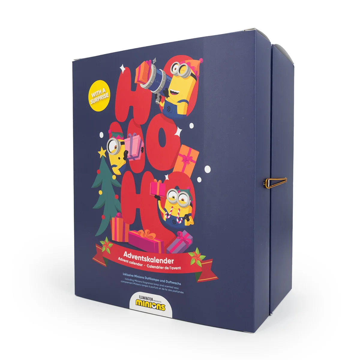 Minions™ Adventskalender mit Teelicht-Duftlampe & 24x Duftwachs Adventskalender, Minions, Paketbox, Geschenkbox, Weihnachten