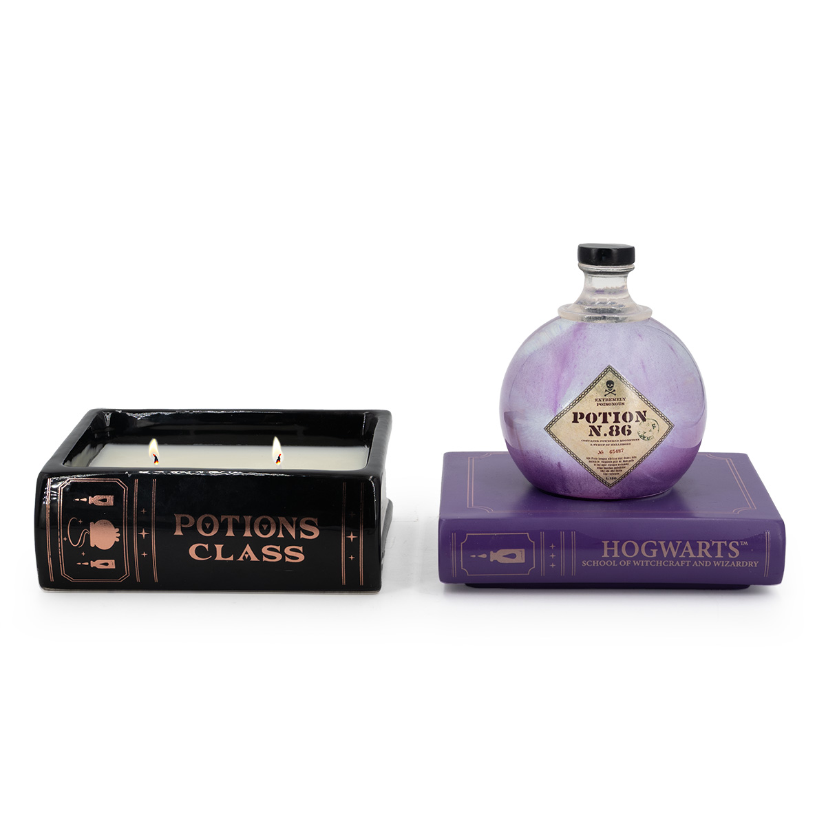 Duftkerze Harry Potter™ Book - 200g Duftkerze, Buchförmige Kerze, Glasflasche, Lila, Harry-Potter-Motiv