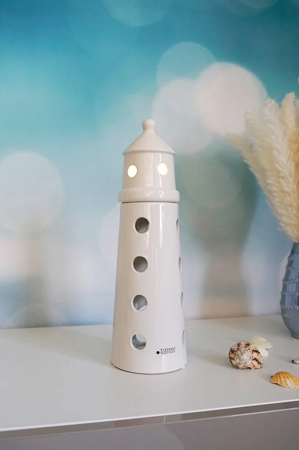 Leuchtturm Farol LED cremeweiß 34cm