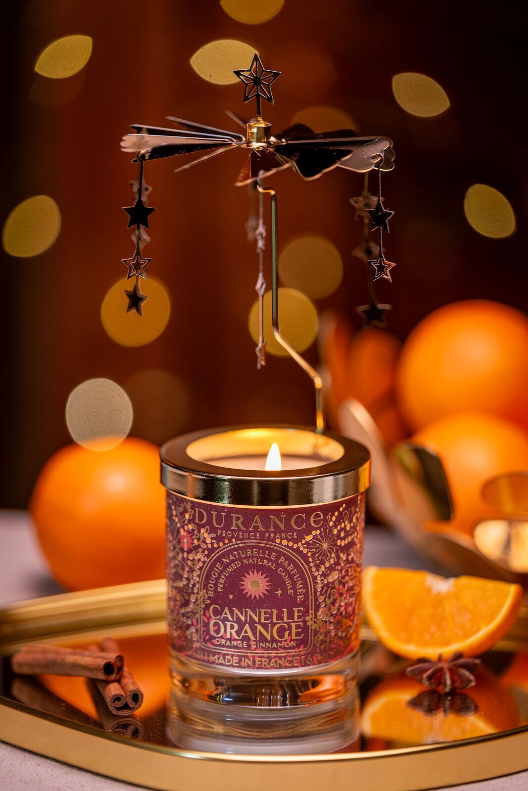 Zimt Orange - Set mit Karussel und Duftkerze 180g