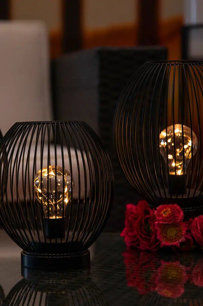 Lampe Glitter LED 23cm schwarz