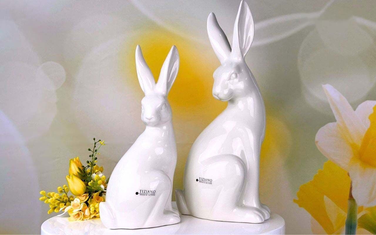 Hase Laurenzo 17cm cremeweiß Hase, Säugetier, Nagetier, Blume, Pflanze