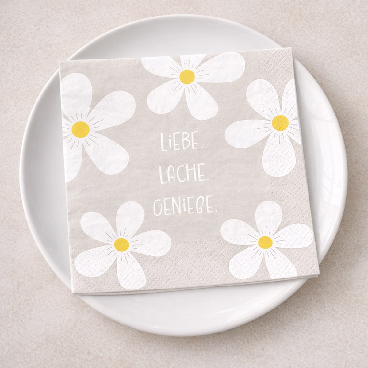 Serviette Liebe Lache Genieße