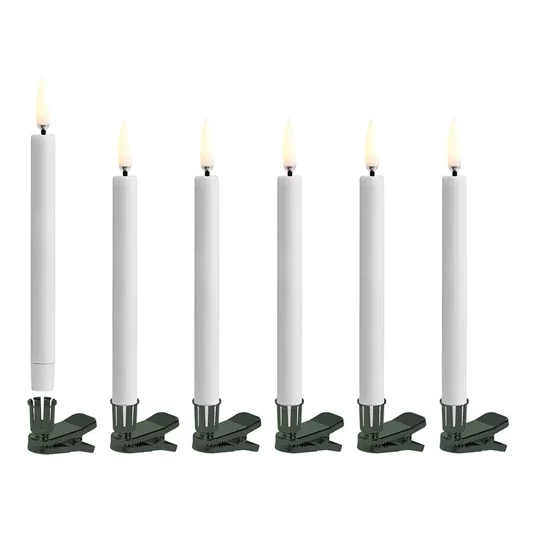 Stumpenkerzen, weiße Kerzen, Kerzenhalter-Klemmen, Teelicht-ähnliche Kerzen, Lichterketten-Klammern