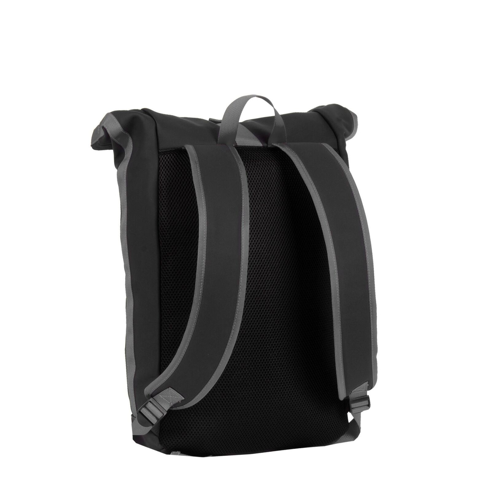 Tim - New York Rolltop Rucksack schwarz/grau