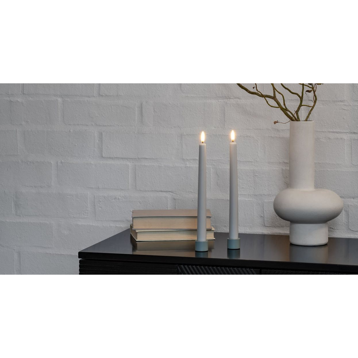 Piffany LED Spitzkerze Soft-fit Cap 2,3x25cm 2er-Set Tischdeko, Kerzen, Bücher, Vase, Dekorationen