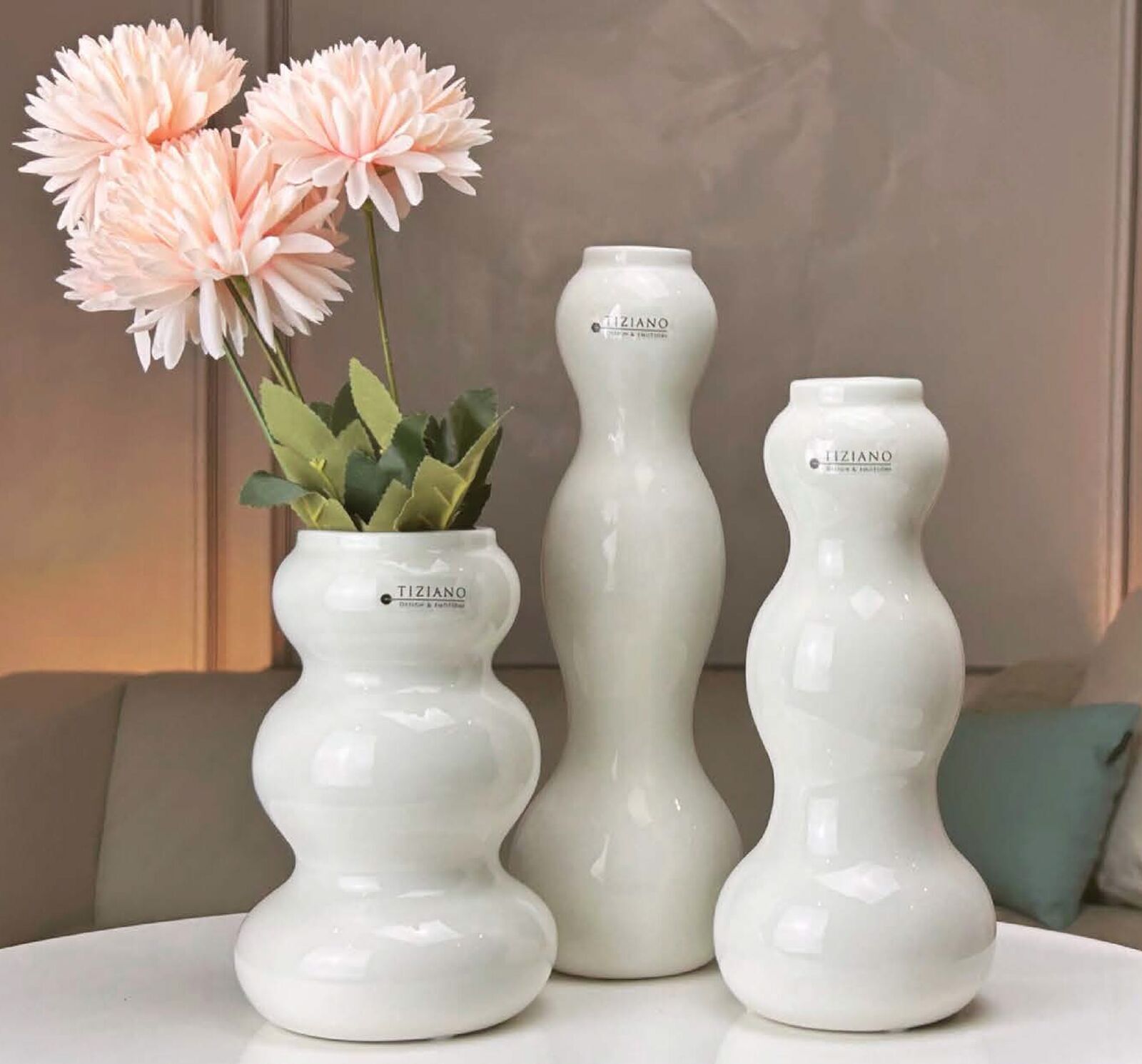 Ronda8 Vase Ronda 16,5cm cremeweiß