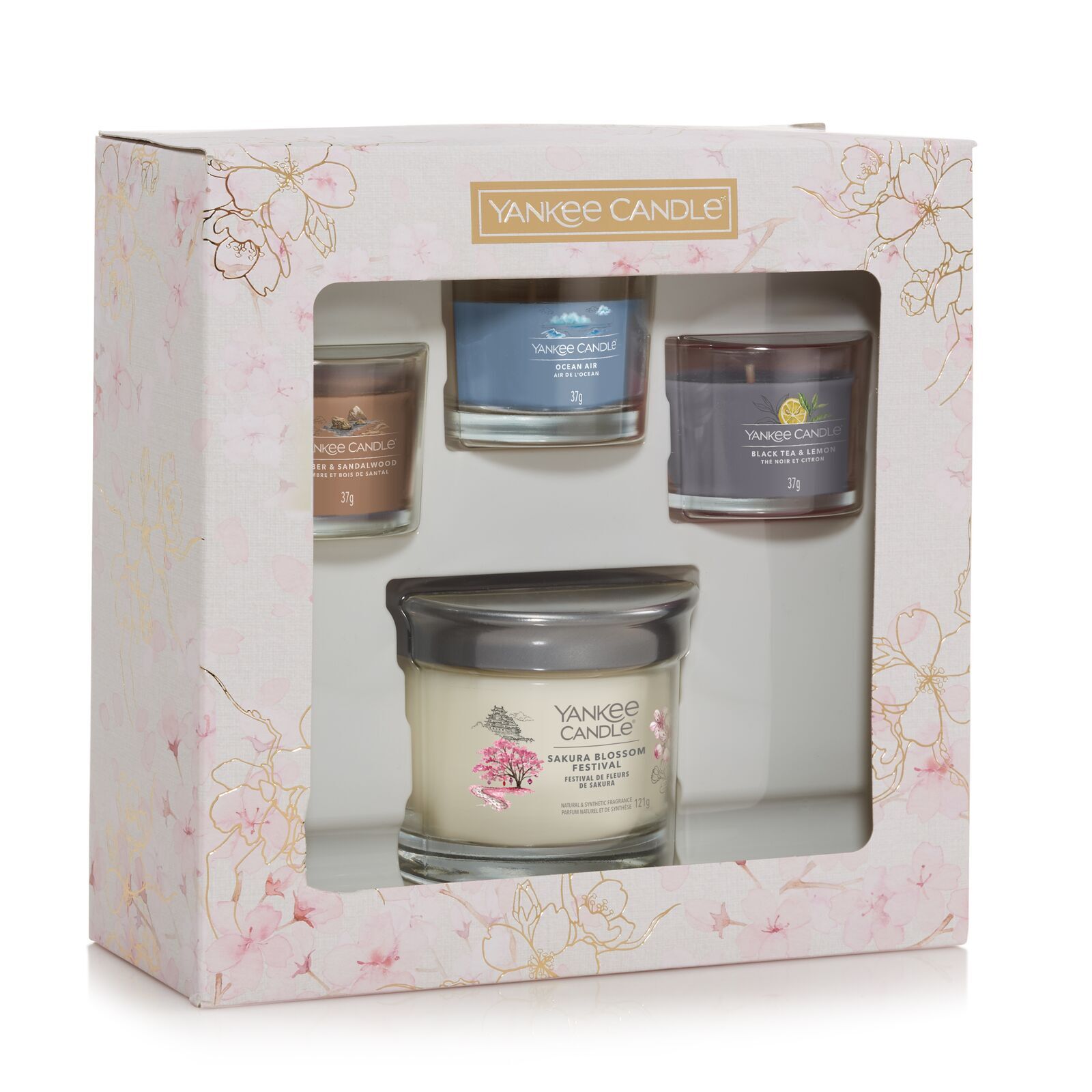 Filled-Votive-Giftset-x-3-Tumbler_v1 3 Glasvotivkerzen à 37g & kleiner Tumbler Geschenkset Sakura Blossom Festival