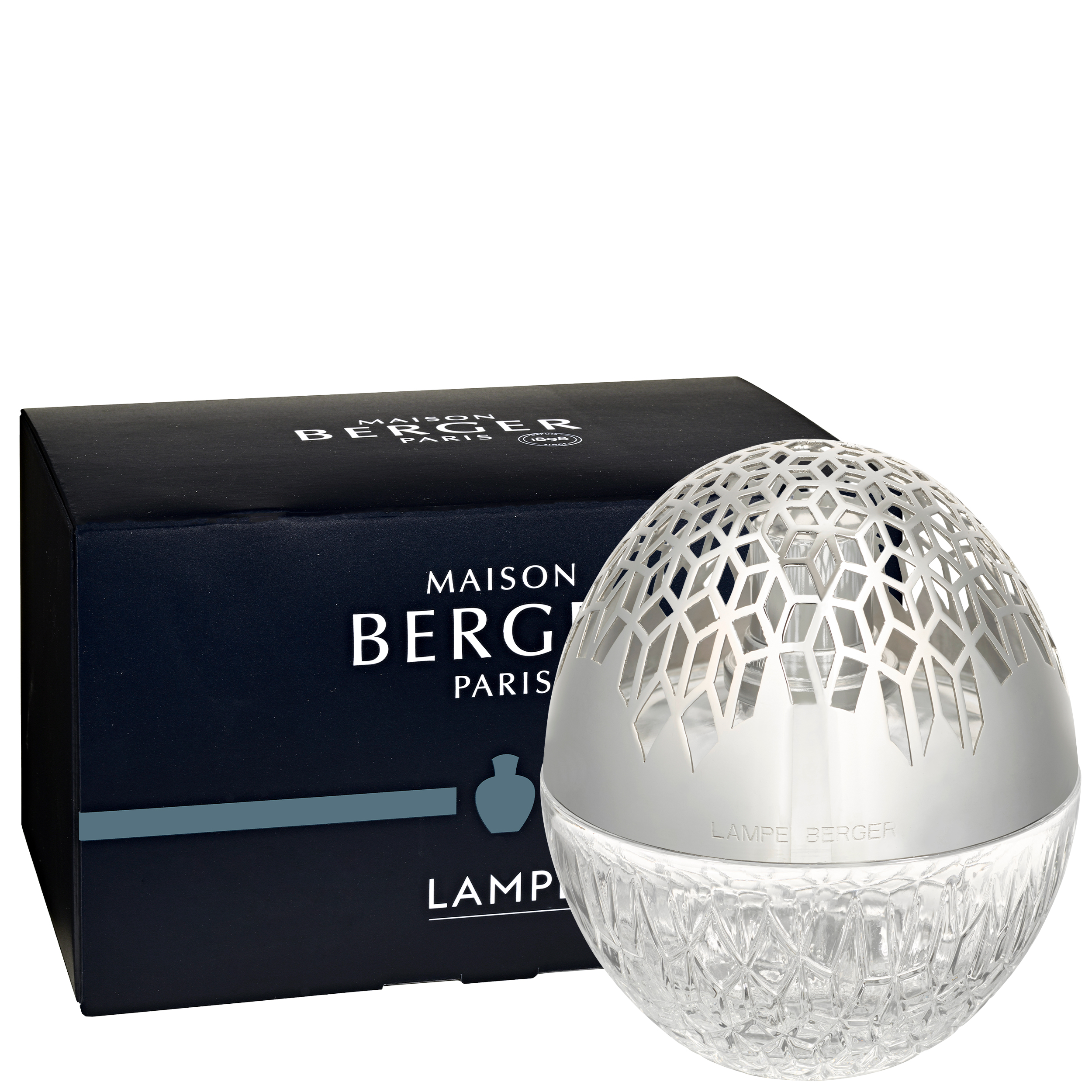 Luka Transparent lampe, parfum, glaskugel, gittermuster, verpackung