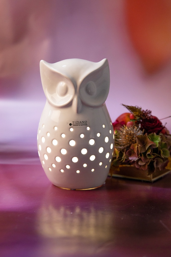 Eule Lissy 16cm LED cremeweiß