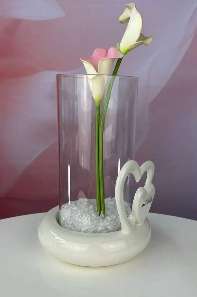 Windlicht Venezia Herz cremeweiß 17cm Windlicht Venezia Herz cremeweiß 17cm