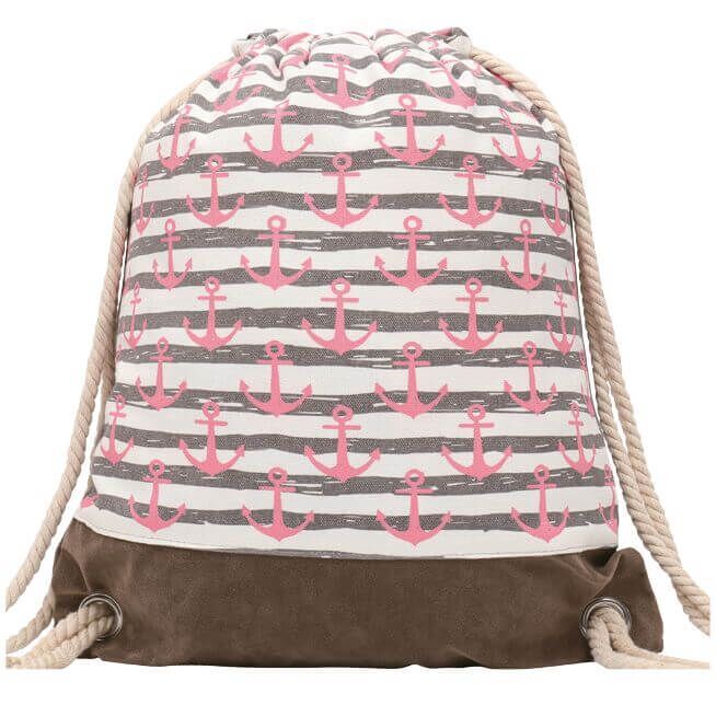 Turnbeutel kleine Anker pink 012