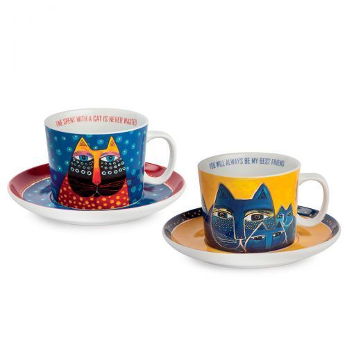 Cappuccinotassen Set Fantastic Felines - Time/Always Untertasse, Tasse