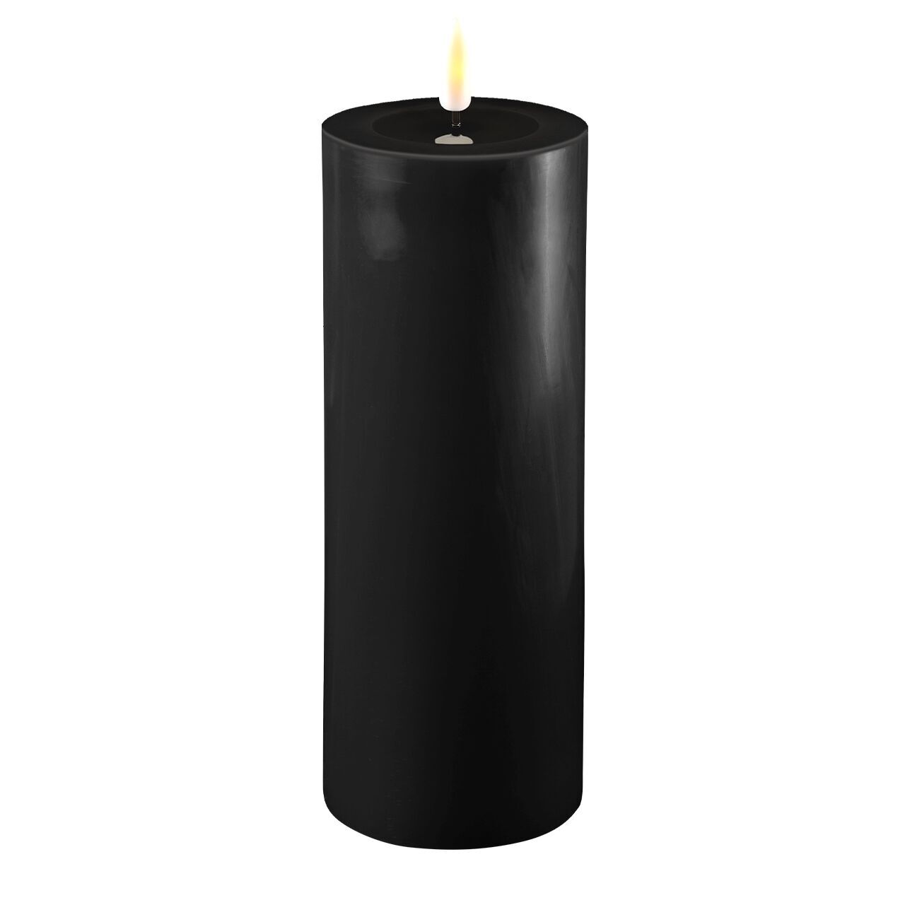Stumpenkerze LED schwarz 7,5 x 20cm
