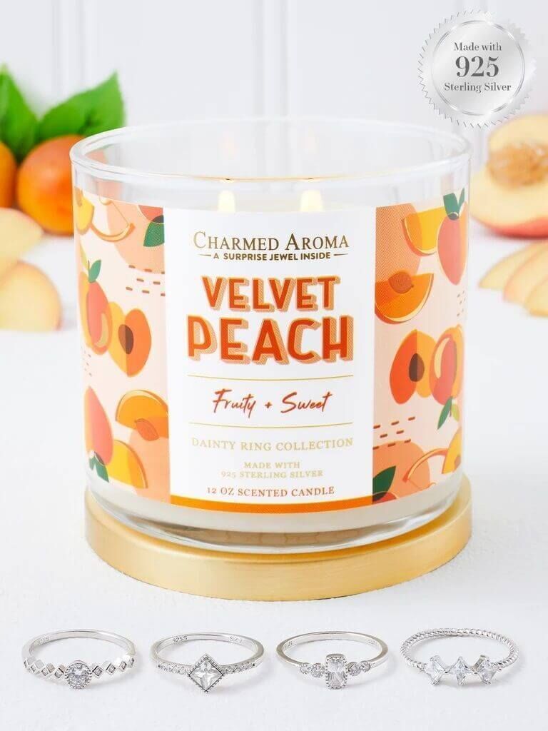 Charmed-Aroma-Velvet-Peach-Ring-Candle Velvet Peach (Ring) Candle