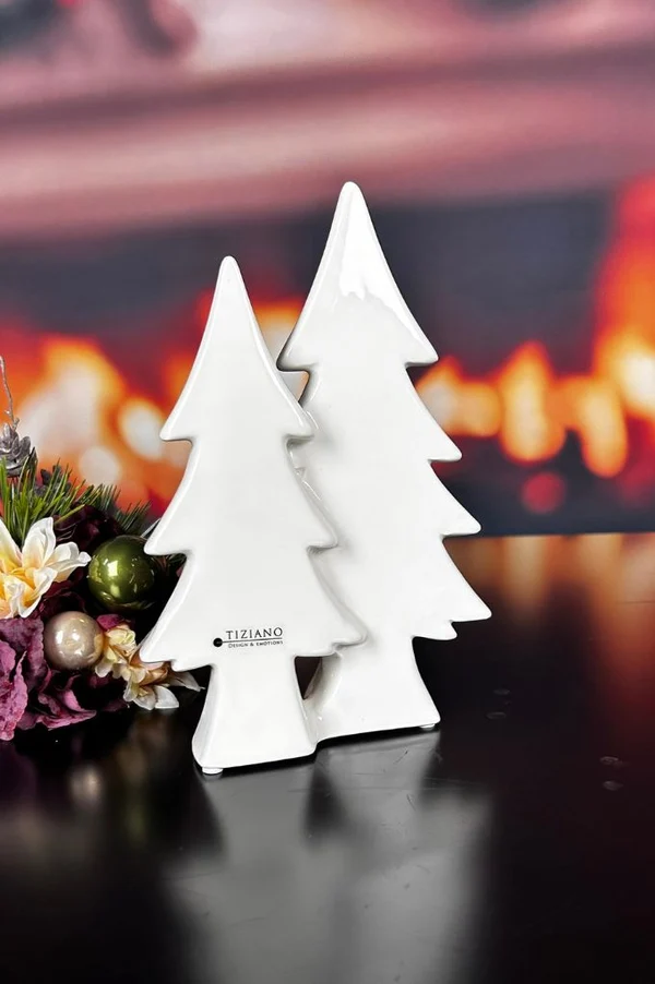 Weiß, Weihnachtsdeko, Baumsilhouette, Tischdekoration, Kerzenhalter?