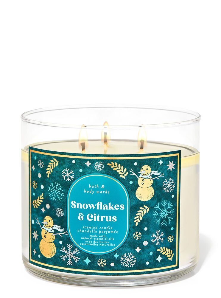 026360473asdfffa Snowflakes & Citrus 411g 3-Docht Kerze